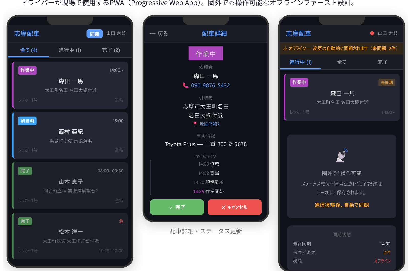 ドライバー向けモバイルアプリ