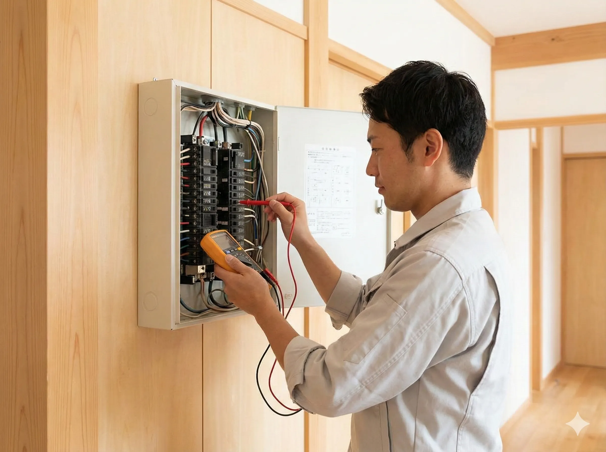 漏電調査と配線修理